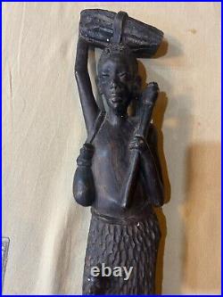 1900 Ebony Wood Statue Figure Antique Vintage Africa Period Old Rare Collectible