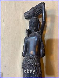 1900 Ebony Wood Statue Figure Antique Vintage Africa Period Old Rare Collectible
