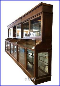 1900s Pharmacy Back Bar 20 Ft Apothecary Display Cabinet 1890-1900 Original