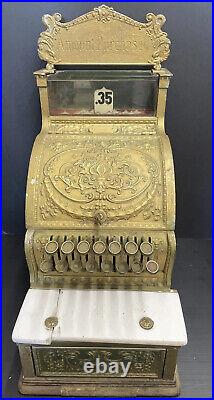 1900s Vintage National Cash Register Model 313 Antique Brass