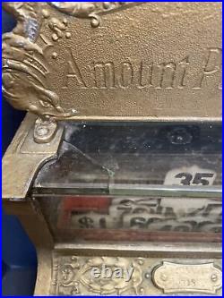 1900s Vintage National Cash Register Model 313 Antique Brass