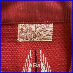 1930s 1940s Vtg Vintage Red Black Chimayo Cuorderoy Womens Jacket Southwestern