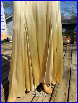 1930s Ivory Satin Mermaid Hem Long Gown -dress -wedding Gown Sm To M