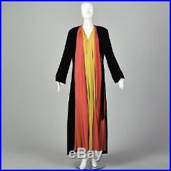 1940s Dressing Gown Velvet Color Block Robe Vintage VTG 40s Winter Colorful