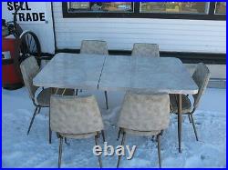 1950's Queen city Art Deco retro Vintage Dinette / Kitchen Table with 6 chairs