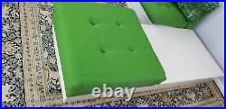 1970's Green White 2 piece Sofa Original Fabric & Cushions MCM Mod Mod Mod! OO7