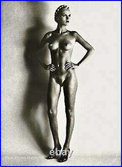 1980 Vintage HELMUT NEWTON Female Nude Woman Blonde Hair Duotone Photo Art 12X16