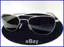 1991 Vintage Randolph Engineering matte chrome vs silver Aviator Sunglasses 52mm