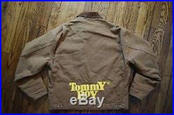 1992 Carhartt Stussy Tommy Boy records staff jacket vtg 90s hip hop rap shirt 46