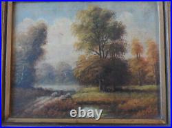19th Antique Oil Painting Of A Landscape Signed & Framed