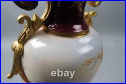 19th Century Sevres Hand Painted Vase Urn Scenic Ormolu Mounts Unmarked