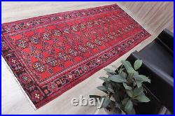 3'10''x9'9'' Hand Knotted Oriental Vintage Wool Traditional 4x10 Area Rug