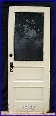 30x77 Vintage Antique SOLID Wood Wooden Back Side Entry Door Window Wavy Glass