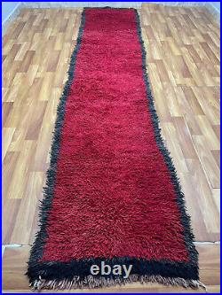 3x13ft Moroccan antique vintage handmade BERBER hallway narrow rug bedside rug