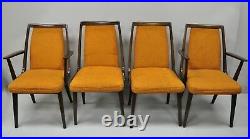 4 Vintage Mid Century Modern Danish Walnut Dining Room Chairs
