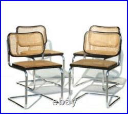 4 caned and chrome Marcel Breuer Dining Chairs