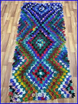 4 x 8 ft Moroccan antique vintage hallway BERBER rug handmade BED-SIDE rug
