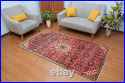 4x7 Vintage Floral RED Hand Knotted Wool Traditional Oriental Area Rug