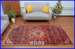 4x7 Vintage Floral RED Hand Knotted Wool Traditional Oriental Area Rug