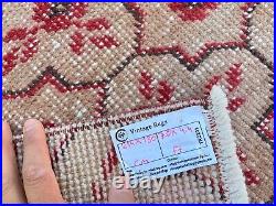 4x7 Vintage Rug, Red Floral Turkish Rug, Oushak Area Rug, Wool Antique Rug