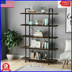 5-Tier Wood Bookcase Bookshelf Storage Shelving Book Furniture for Home Office