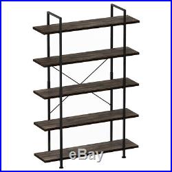 5-Tier Wood Bookcase Storage Bookshelf Display Shelving Rack Home Furniture New