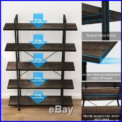 5-Tier Wood Bookcase Storage Bookshelf Display Shelving Rack Home Furniture New