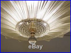 549 Vintage 40's Ceiling Light Lamp Fixture Chandelier antique SUNFLOWER