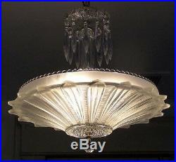 549z Vintage 40's Ceiling Light Lamp Fixture Chandelier antique SUNFLOWER