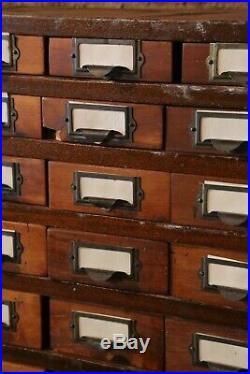 72 Drawer Vintage Wood Cabinet nut bolt bin library index file jewelry watches