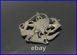925 Sterling Silver Vintage Antique United States Military Brooch Pin BP7912