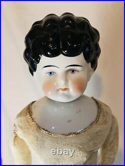 ANTIQUE Vintage VICTORIAN Porcelain Beauty LARGE CHINA Low Brow DOLL 1880-1900