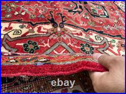 ANTIQUE WOOL RUG 7x11 HAND-KNOTTED vintage handmade oriental heriz 8x10 7x10 ft