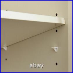 Accent Storage Cabinet Adjustable Shelves Antique 2 Door Floor Cabinet White