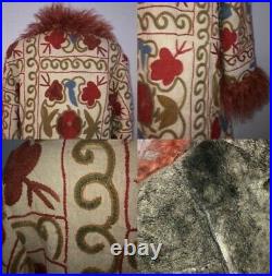 Afghan Coat Sheepskin Floral Embroidered Coat Penny Lane Coat ZAZI Coat Hippie