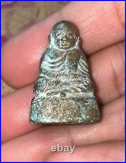 Ancient Lp Ngern Amulet Original Mysterious
