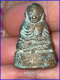 Ancient Lp Ngern Amulet Original Mysterious