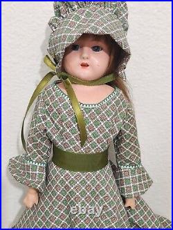 Antique 17 Doll with Minerva Helmet Symbol, Size 3 Tin Head, Made in Germany