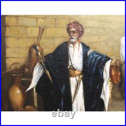 Antique 1879 Belgium Rare Oil on canvas Painting Tuareg signed A. BOSMANS