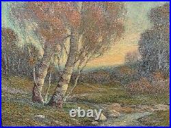 Antique 1940's Oil Painting Emil Hermann Texas Landscape Artist, Framed