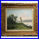 Antique-19th-France-Original-Riverboard-Oil-canvas-Painting-signed-GODCHAUX-01-qudw