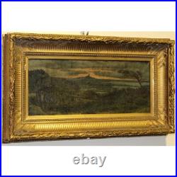 Antique 19th France Rare Original Landscape of Provence Oil canvas Painting