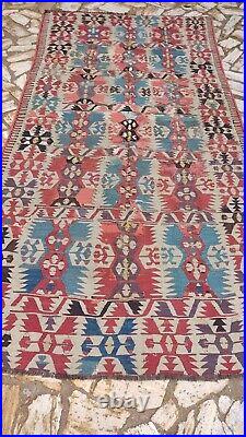 Antique Anatolian Turkish Mut Kilim, Antique Anatolian rug