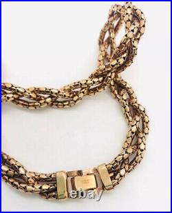 Antique BIGNEY Gold Filled Necklace Mesh Woven Design Signed Vintage Jewelry