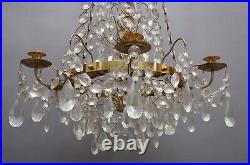 Antique Chandelier French Ormolu Crystal Victorian Large 19th Century Bronze