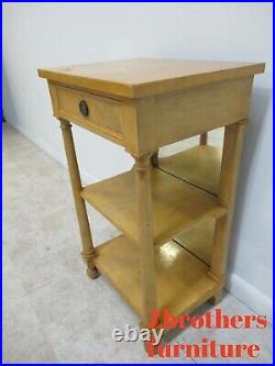 Antique Column Side Mirrored Back Lamp End Table Night Stand
