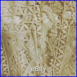 Antique Edwardian Lace Top Off White Boned Handmade