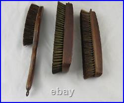 Antique English Oak Hanging Clothes Brush Boot Brush Set Circa 1900