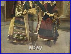 Antique European Oil Painting On Board 12 x 14.5/8