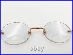 Antique Eyeglasses Rimless Eyeglasses Saddle Bridge Jobs Solid 10K Gold H905